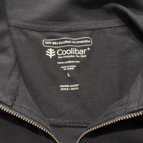 Coolibar Black Sun Protection Zip Up Jacket - Picture 2 of 4